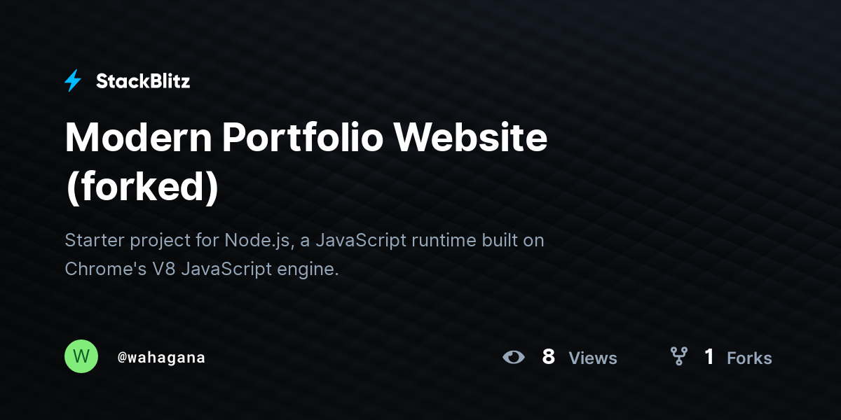 Modern Portfolio Website (forked) - StackBlitz