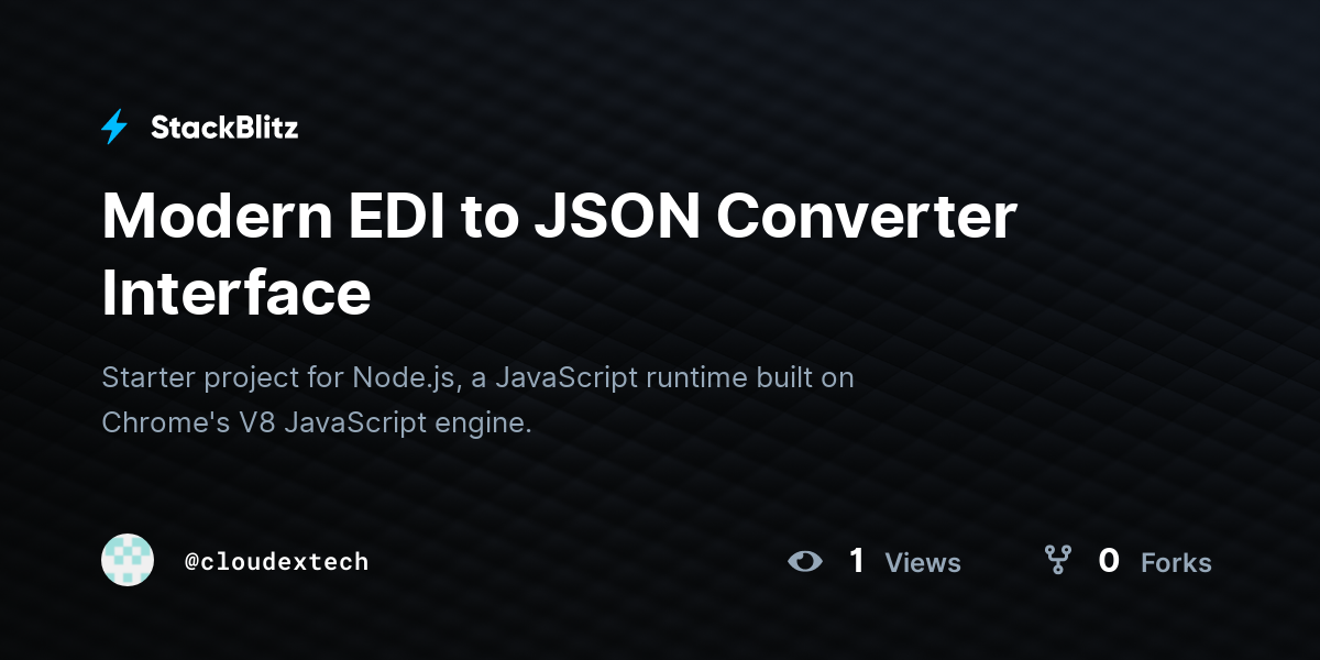 Modern EDI to JSON Converter Interface - StackBlitz