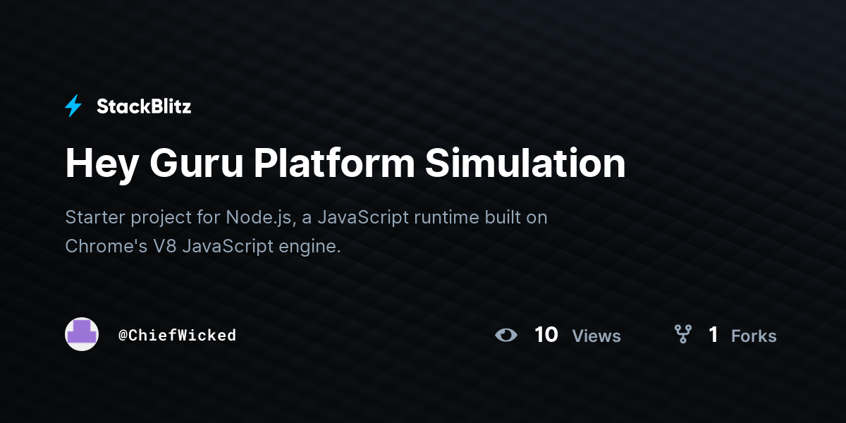 Hey Guru Platform Simulation - StackBlitz