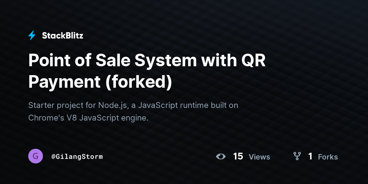 Point of Sale System with QR Payment (forked) - StackBlitz