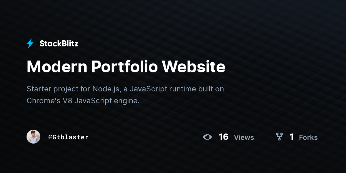 Modern Portfolio Website - StackBlitz