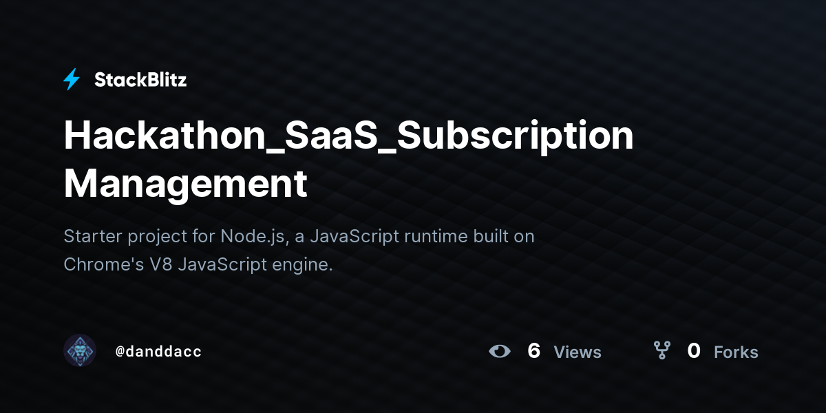 Hackathon_SaaS_Subscription Management - StackBlitz