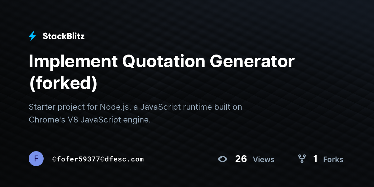 Implement Quotation Generator (forked) - StackBlitz
