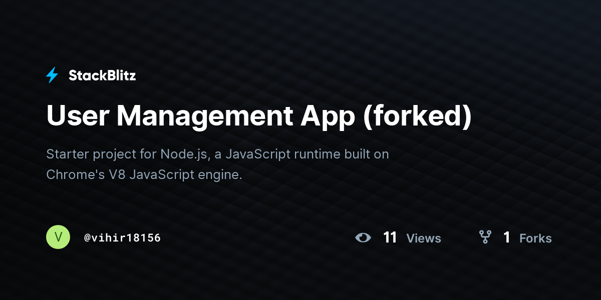 User Management App (forked) - StackBlitz