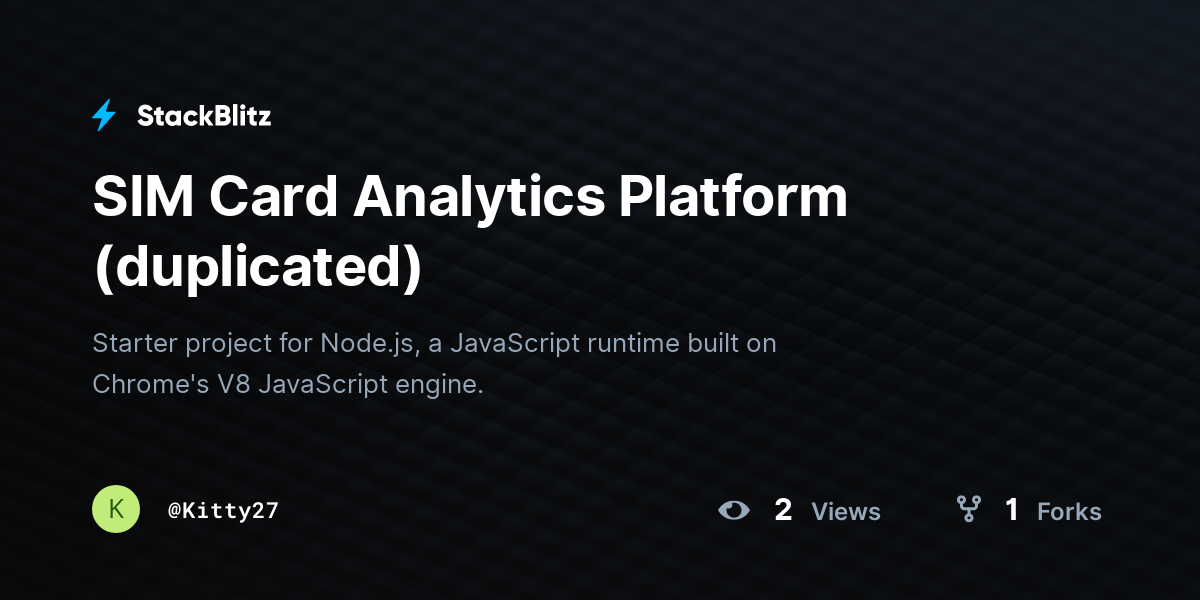 SIM Card Analytics Platform (duplicated) - StackBlitz