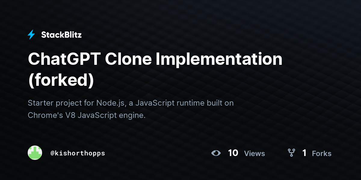 ChatGPT Clone Implementation (forked) - StackBlitz