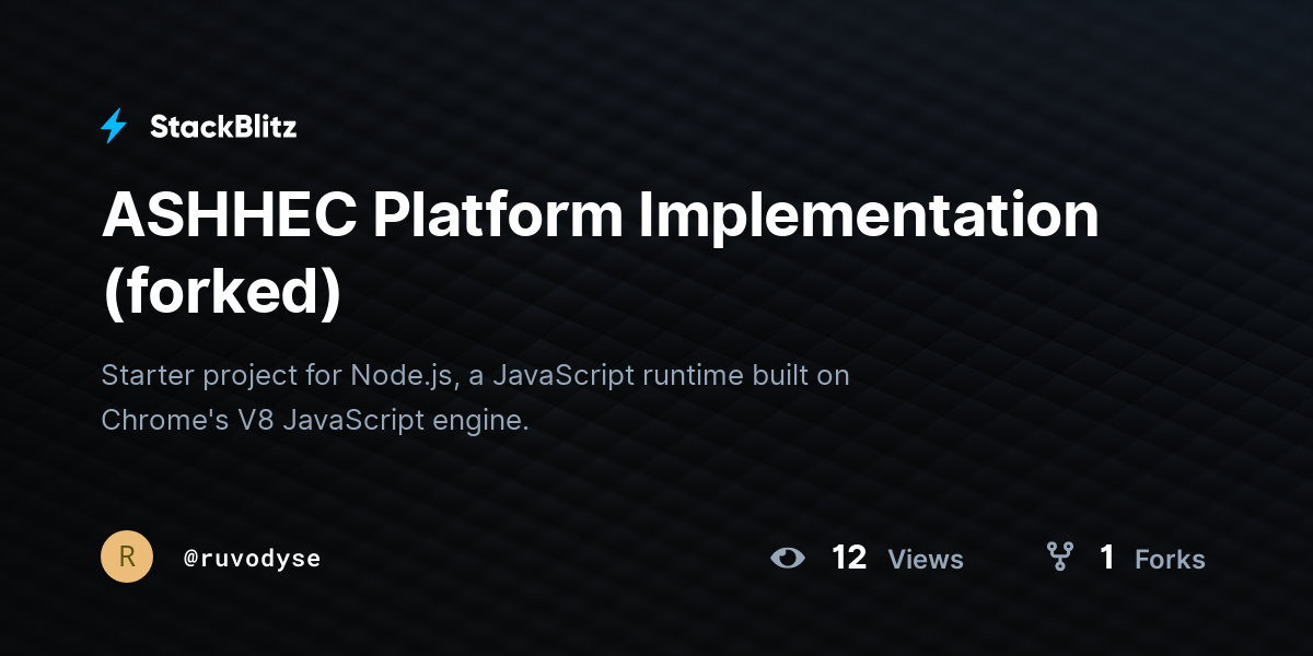 ASHHEC Platform Implementation (forked) - StackBlitz