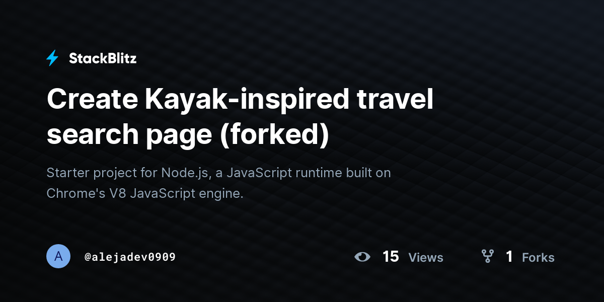 Create Kayak-inspired travel search page (forked) - StackBlitz