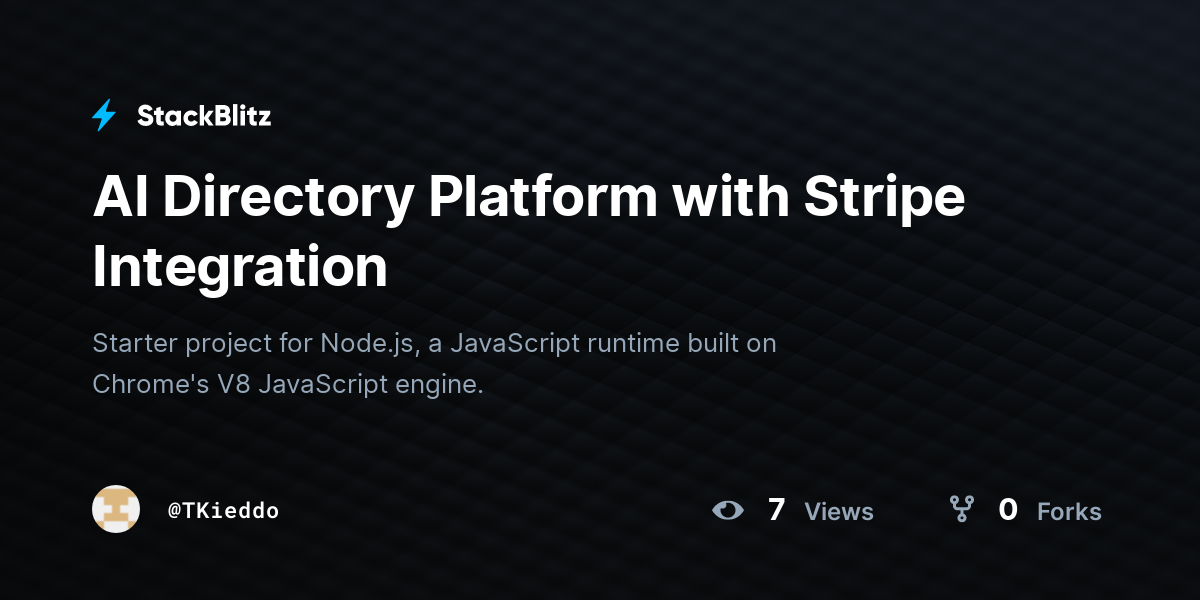 AI Directory Platform with Stripe Integration - StackBlitz