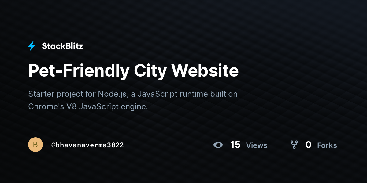 Pet-Friendly City Website - StackBlitz