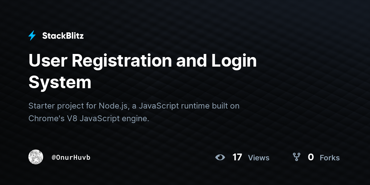 User Registration and Login System - StackBlitz