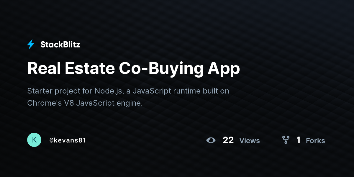 Real Estate Co-Buying App - StackBlitz