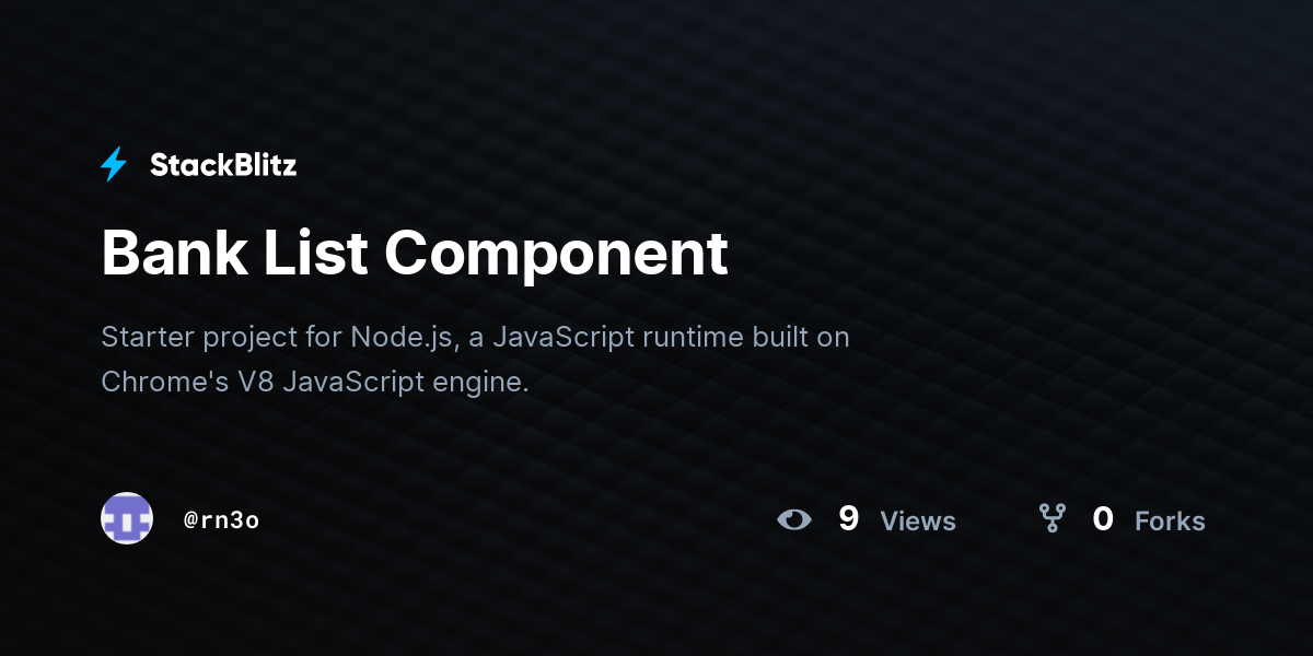 Bank List Component - StackBlitz
