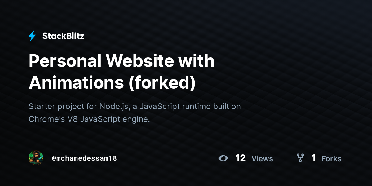 Personal Website with Animations (forked) - StackBlitz