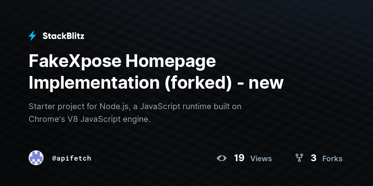FakeXpose Homepage Implementation (forked) - new - StackBlitz