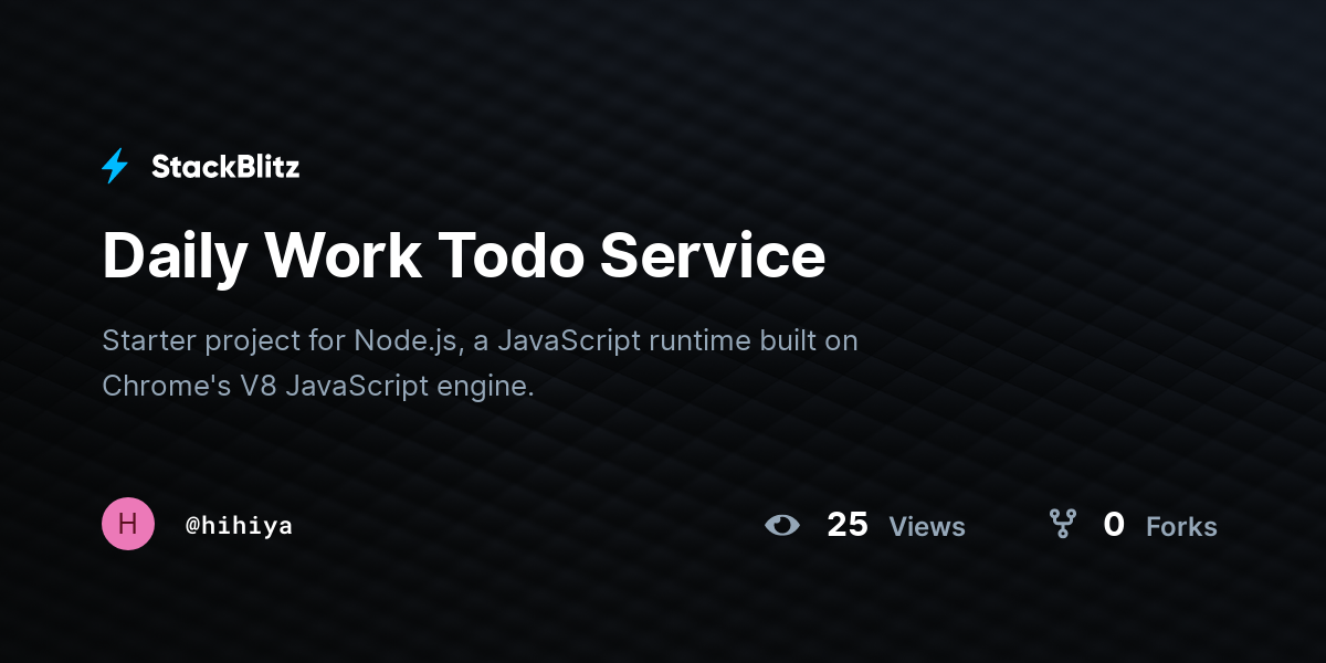 Daily Work Todo Service - StackBlitz