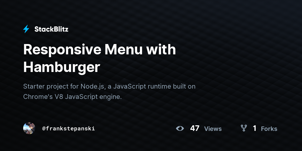 Responsive Menu with Hamburger - StackBlitz