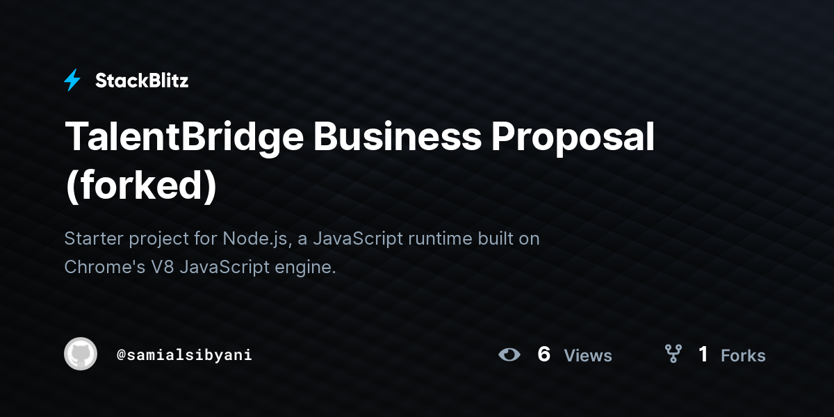 TalentBridge Business Proposal (forked) - StackBlitz