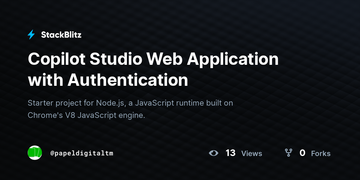 Copilot Studio Web Application with Authentication - StackBlitz