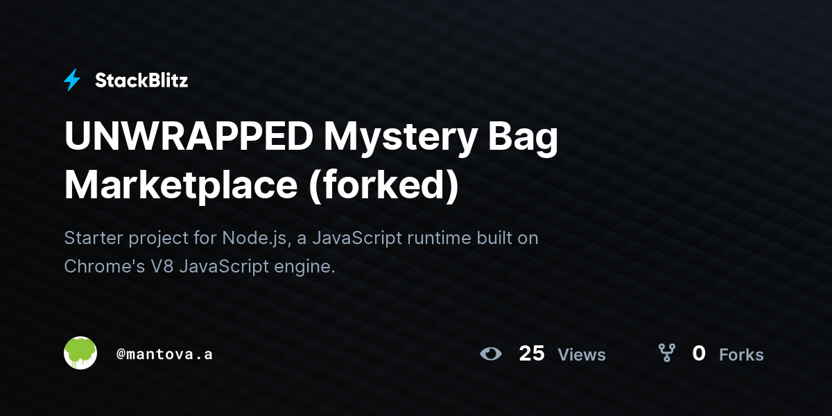 UNWRAPPED Mystery Bag Marketplace (forked) - StackBlitz
