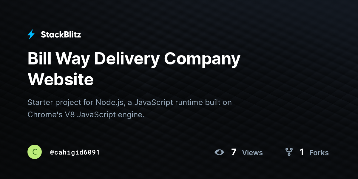 Bill Way Delivery Company Website - StackBlitz