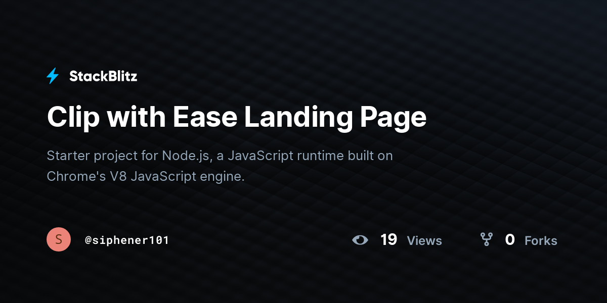 Clip with Ease Landing Page - StackBlitz