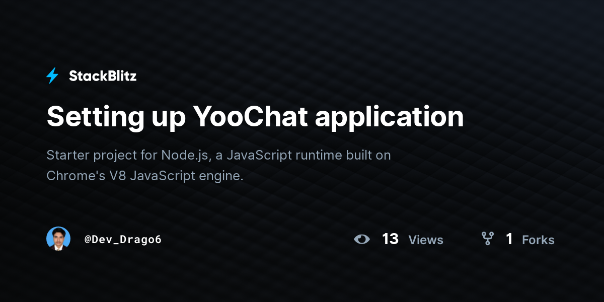 Setting up YooChat application - StackBlitz