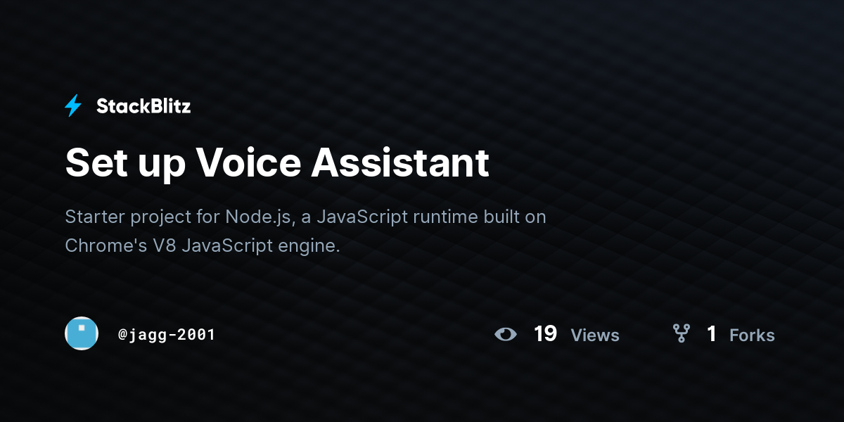 Set up Voice Assistant - StackBlitz