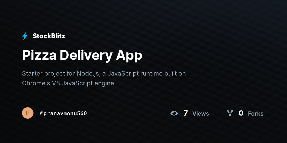 Pizza Delivery App - StackBlitz