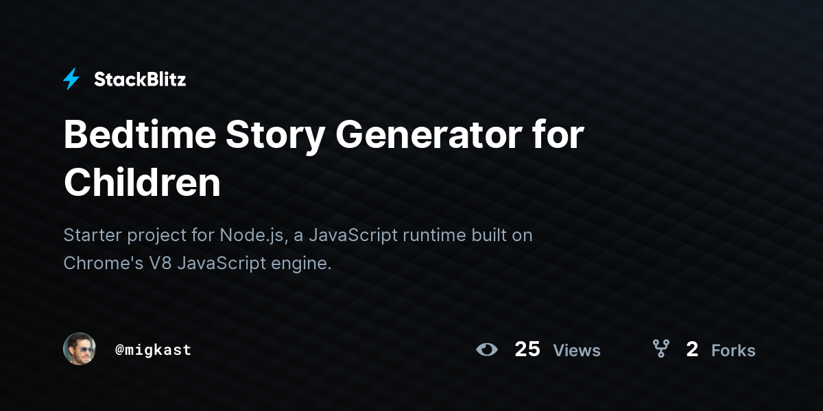 Bedtime Story Generator for Children - StackBlitz
