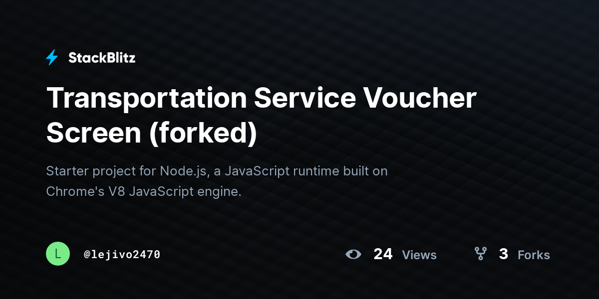 Transportation Service Voucher Screen (forked) - StackBlitz