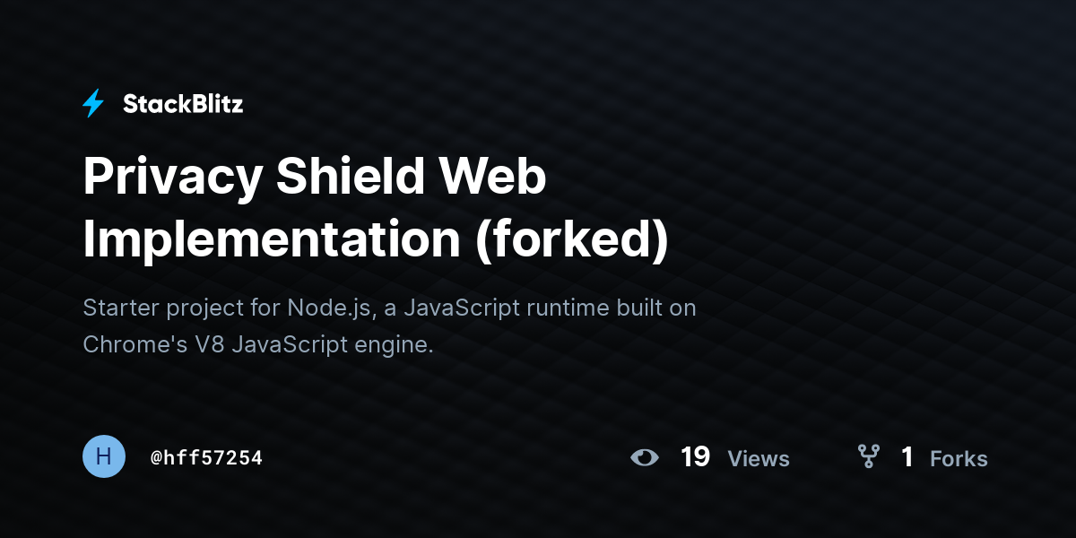 Privacy Shield Web Implementation (forked) - StackBlitz