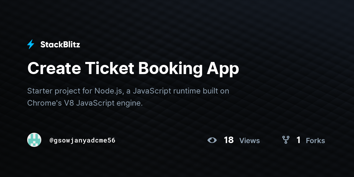 Create Ticket Booking App - StackBlitz