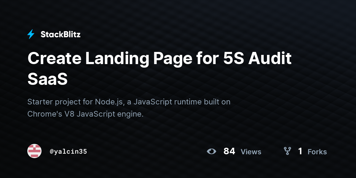 Create Landing Page for 5S Audit SaaS - StackBlitz