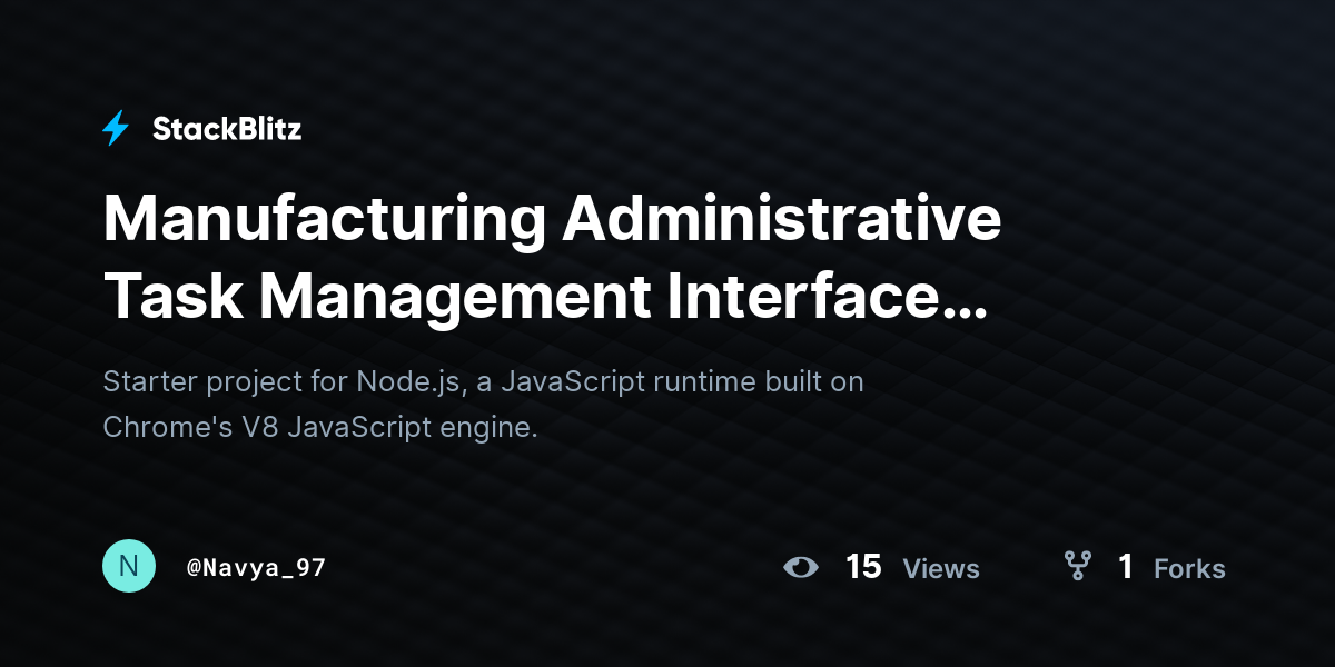 Manufacturing Administrative Task Management Interface (duplicated ...