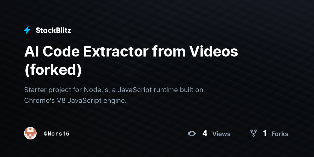 AI Code Extractor from Videos (forked) - StackBlitz