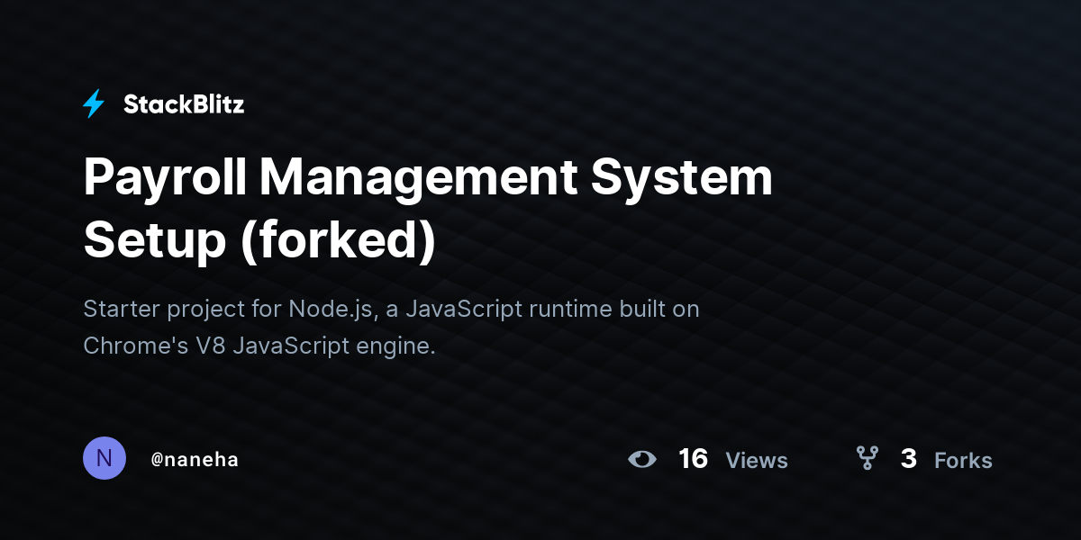 Payroll Management System Setup (forked) - StackBlitz
