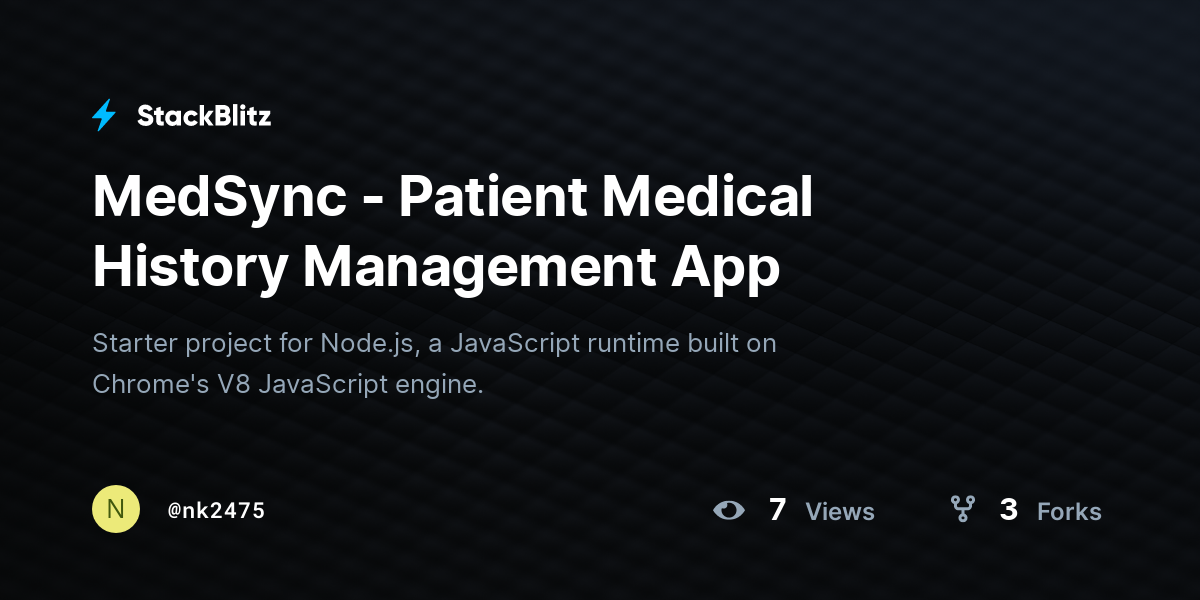 MedSync - Patient Medical History Management App - StackBlitz