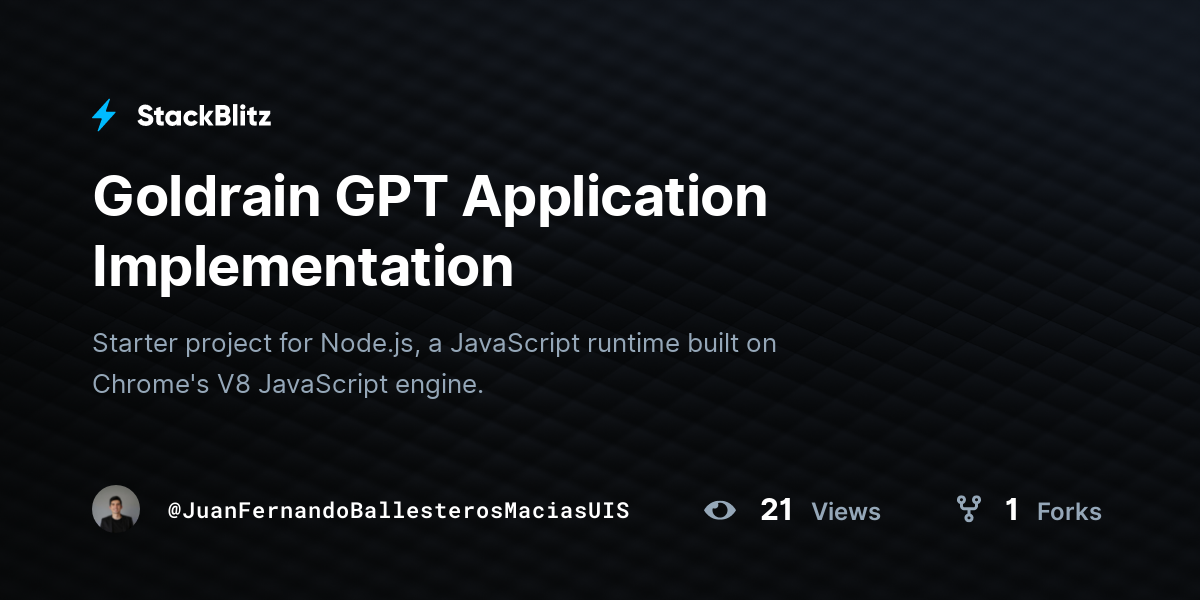 Goldrain GPT Application Implementation - StackBlitz