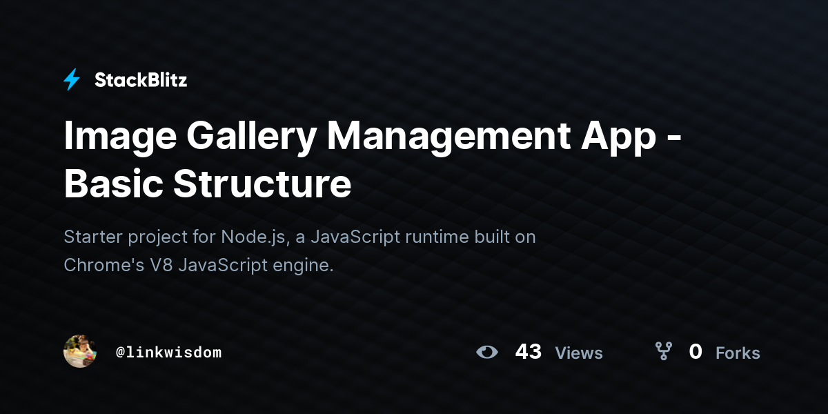 Image Gallery Management App - Basic Structure - StackBlitz