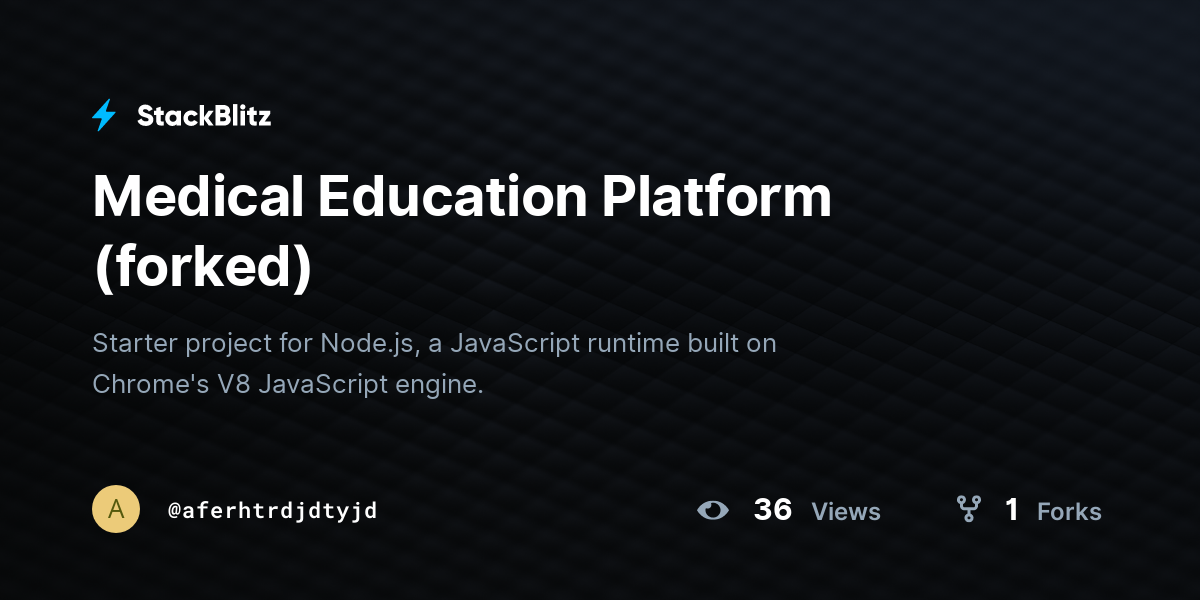 Medical Education Platform (forked) - StackBlitz