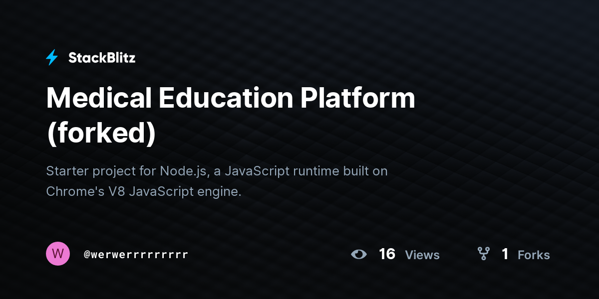 Medical Education Platform (forked) - StackBlitz