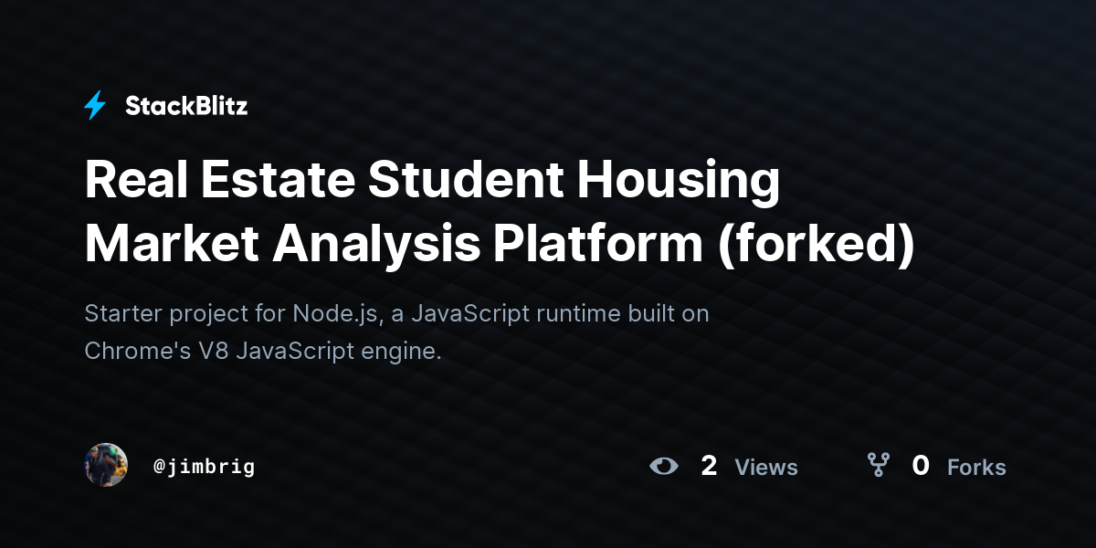 Real Estate Student Housing Market Analysis Platform (forked) - StackBlitz