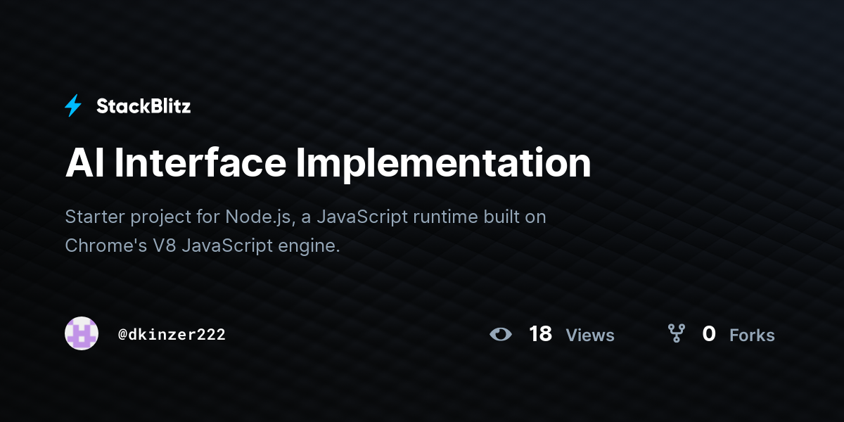 AI Interface Implementation - StackBlitz