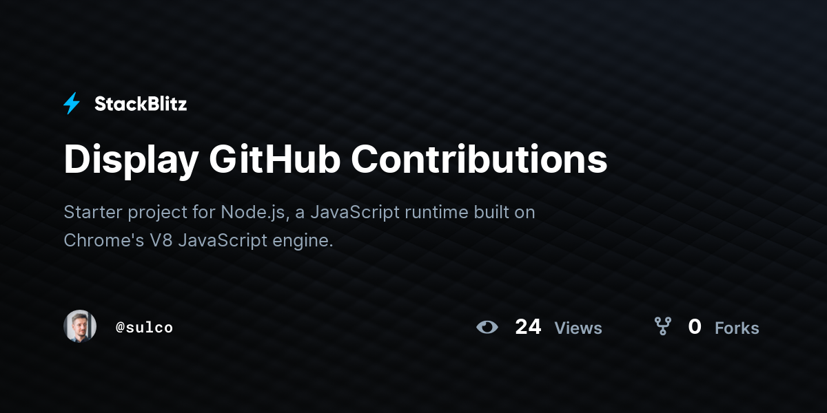 Display GitHub Contributions - StackBlitz
