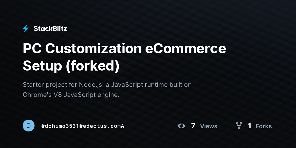 PC Customization eCommerce Setup (forked) - StackBlitz
