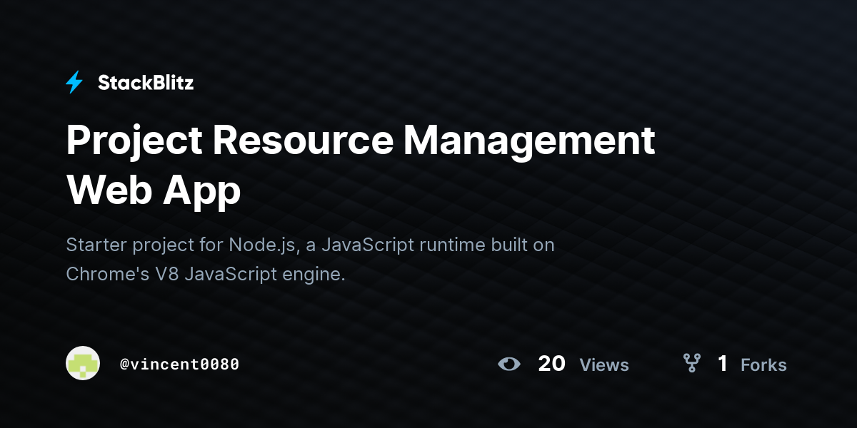 Project Resource Management Web App - StackBlitz