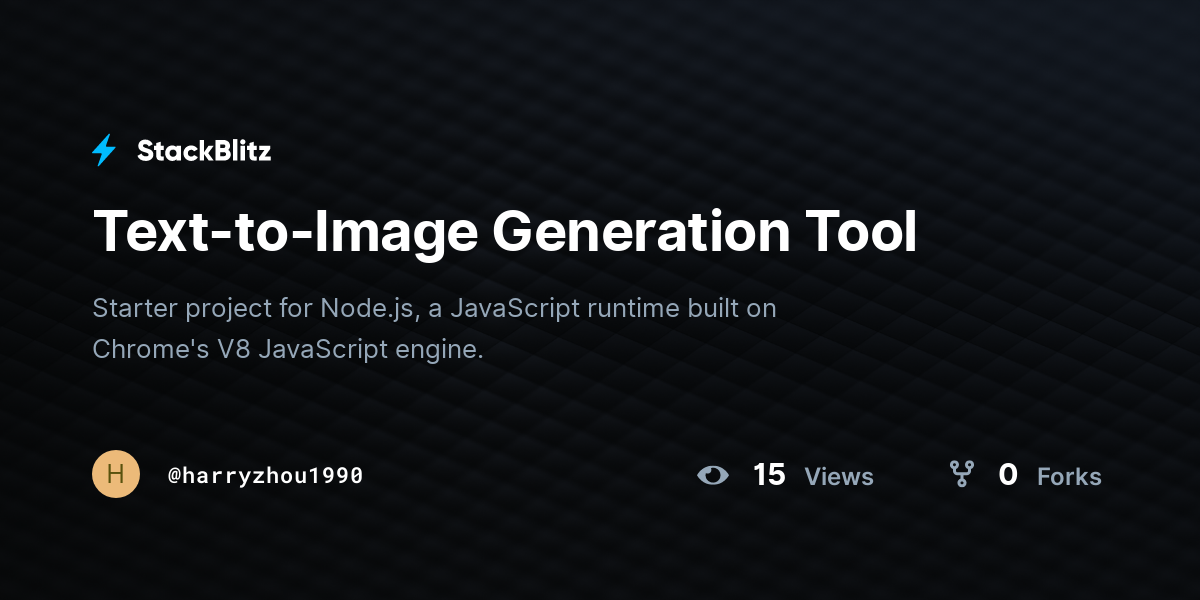 Text-to-Image Generation Tool - StackBlitz