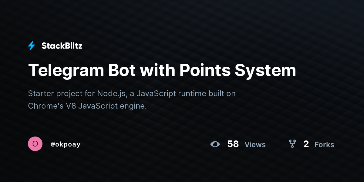 Telegram Bot with Points System - StackBlitz