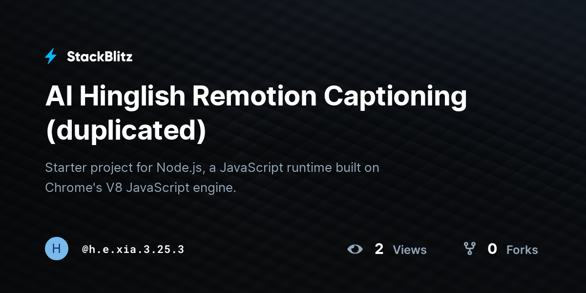 AI Hinglish Remotion Captioning (duplicated) - StackBlitz